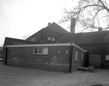 814839 Gezicht op de achterzijde van de voormalige schoolgebouw Prinses Christinalaan 1 te Utrecht.
